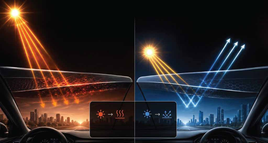 Nano Ceramic heat absorption and Sputter heat reflection visual